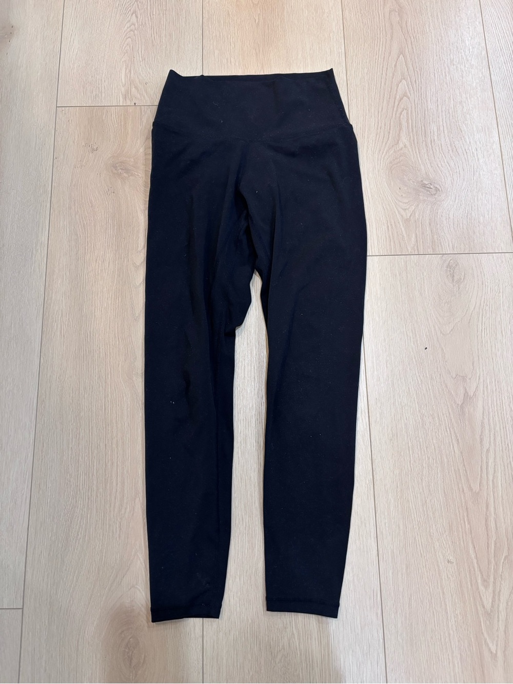 High-Rise Black Leggings with Supportive Waistband